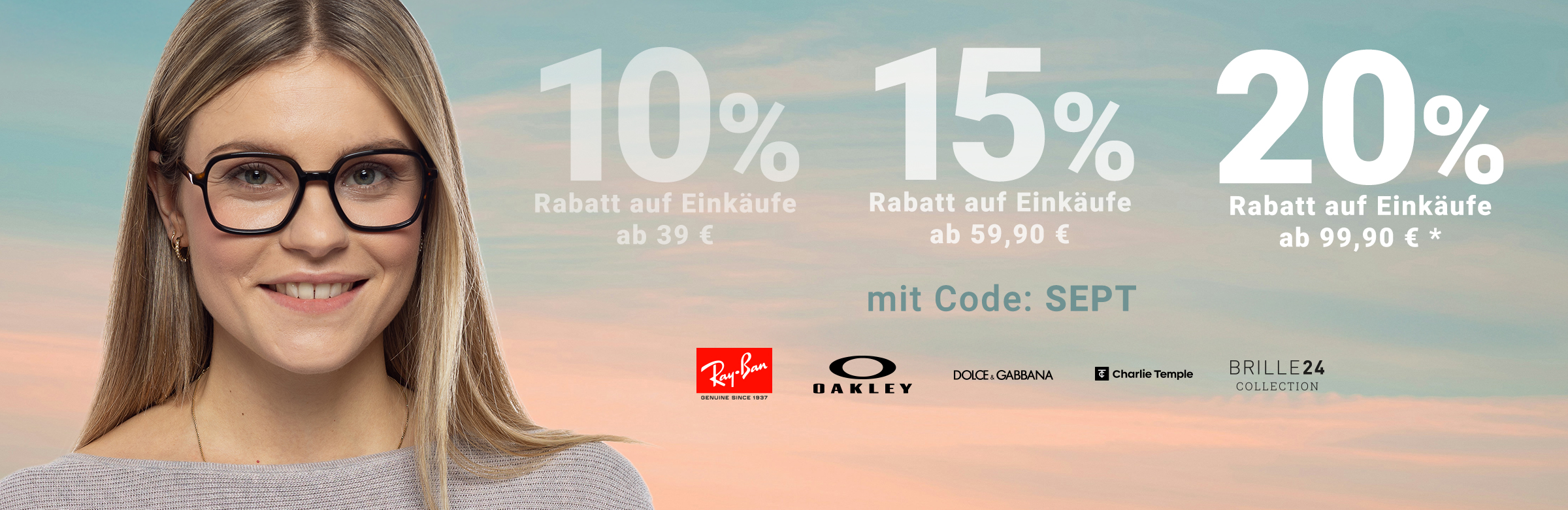 10% Rabatt auf Einkäufe ab 39 €, 15% Rabatt auf Einkäufe ab 59,90 €, 20% Rabatt auf Einkäufe ab 99,90 € - mit Code: SEPT